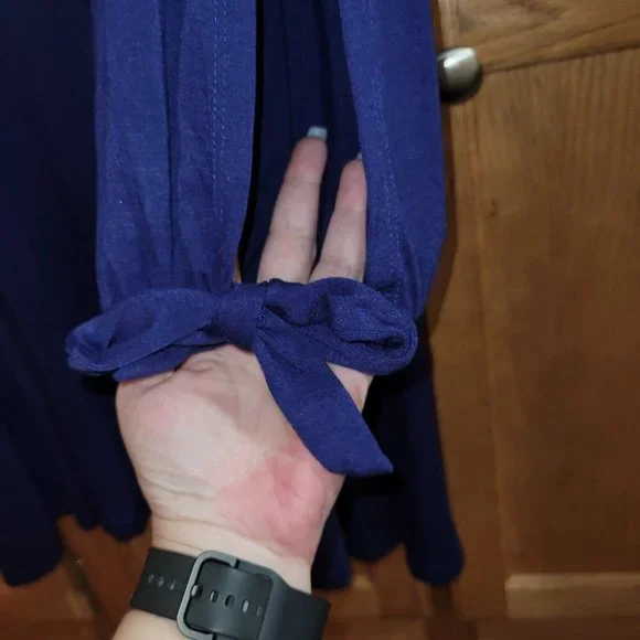 Goory blue split sleeves dress - Picture 7 of 10